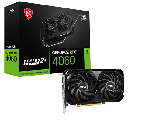 MSI VENTUS GEFORCE RTX 4060 2X BLACK 8G OC graphics card NVIDIA 8 GB GDDR6 MSI VENTUS GEFORCE RTX 4060 2X BLACK 8G OC graphics card NVIDIA 8 GB GDDR6